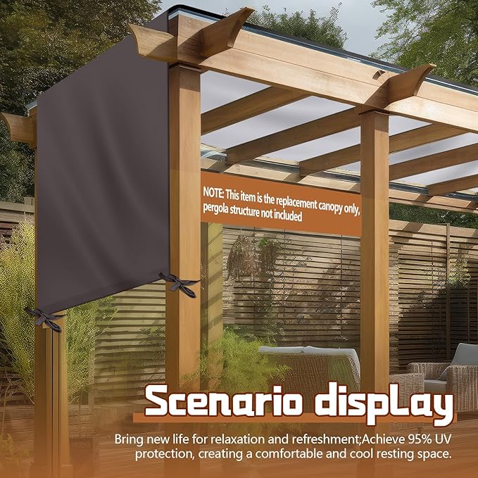 Universal Pergola Replacement Canopy Outdoor Canopy Shade Cover Waterproof - Image 7