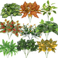 24 Pcs Artificial Plants Outdoor, UV Resistant Fake Flowers Greenery Stems | Plastic Waterproof Fake Greenery Stems Bulk, Faux Outside Hanging Plants, Easy Styling for Garden, Porch, Patio