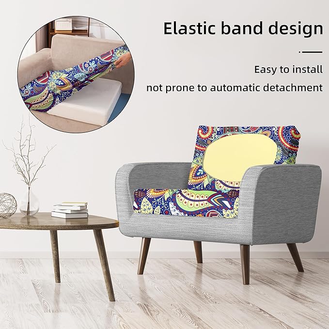 8Pcs Stretch Patio Cushion Covers, Outdoor Couch Covers Replacement, Outdoor - Image 5