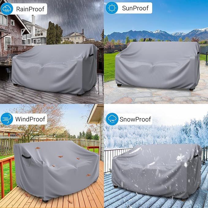 Heavy Duty Patio Sofa Cover, Mrrihand 2-Seater Outdoor Sofa Loveseat Cover - Image 6