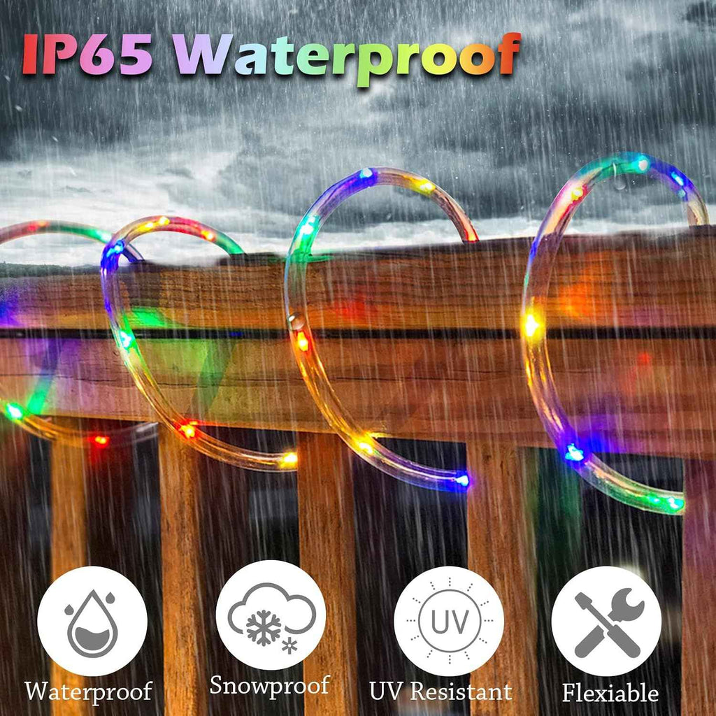 Vigdur Outdoor Rope Lights, 18FT Color Changing Rope Lights with Remote | 216 LEDs, Connectable And Flexible Clear Tube, Ip65 Waterproof, Outdoor Lights for Patios Gardens Parties And Christmas Décor