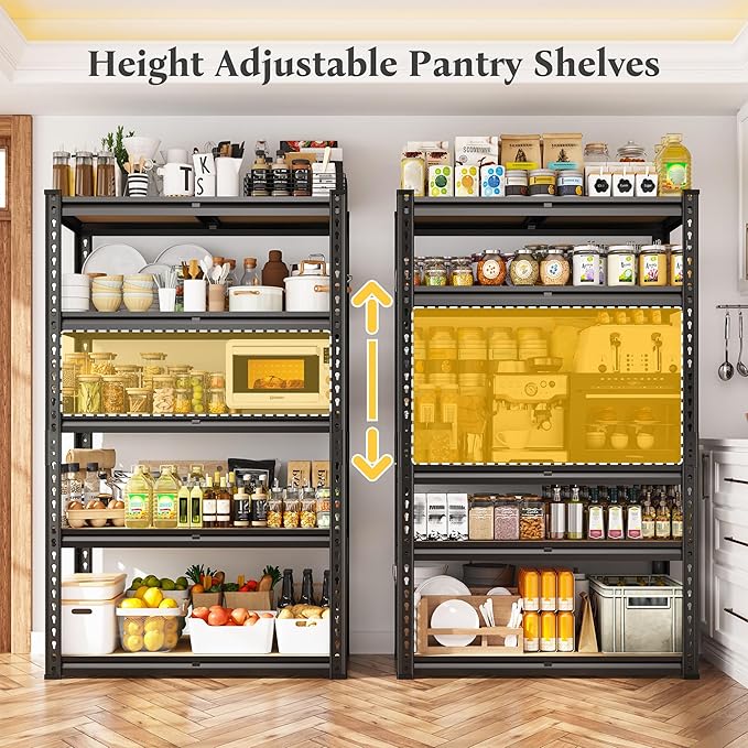 Set of 2 Storage Shelves 5 Tier Garage Shelving Heavy Duty Metal Shelving - Image 8
