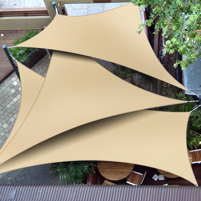 Patio Paradise 10' x 10' x 10' Sun Shade Sail Triangle Canopy Shade Cloth - Image 5