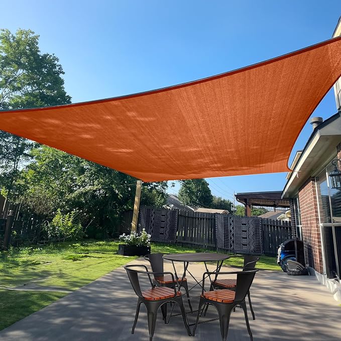 SUNLAX Sun Shade Sail 10' x 11' Terra Red Rectangle Canopy Sail Shade Cover UV by SUNLAX
