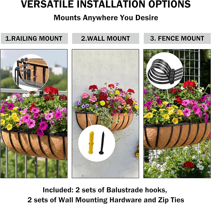 24“ Window Box Railing Planter - Image 3