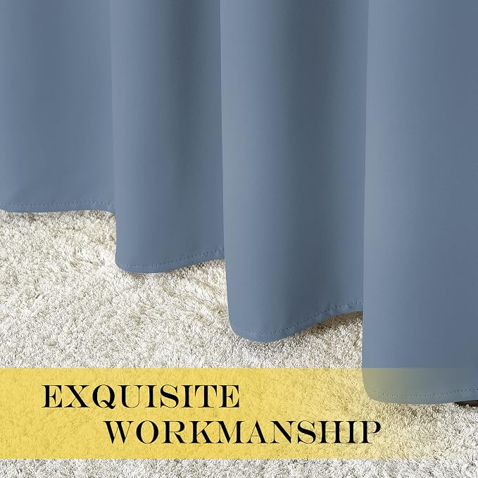 NICETOWN Stone Blue Blackout Doorway Curtain 80 inches Long - Image 7