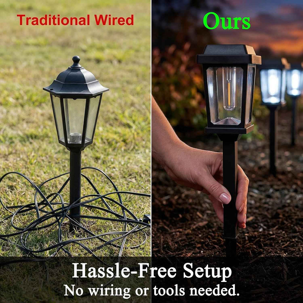 12 Pack Solar Lights Outdoor Pathway, Modern Solar Garden Lights, Waterproof Auto On/Off LED Outdoor Solar Lights for Yard, Landscape Path, Walkway, Driveway Décor