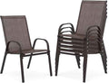 Outdoor Stackable Chairs Set of 6, Stacking Patio Chairs