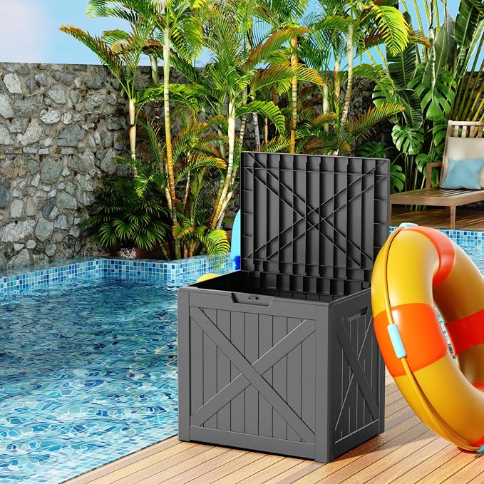 DRATO 33 Gallon Deck Boxes Resin Outdoor Storage Box UV Resistant Outside Deck - Image 6