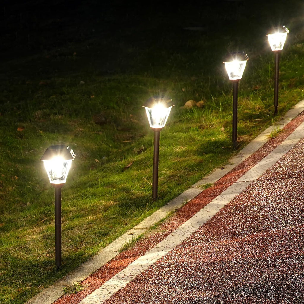 Sublume Solar Pathway Lights Outdoor 4 Pack, Solar Landscape Lights with 1000mAh Battery, IP 65 Waterproof, Auto On/Off,Warm White Solar Walkway Lights for Driveway, Yard, Garden Decor
