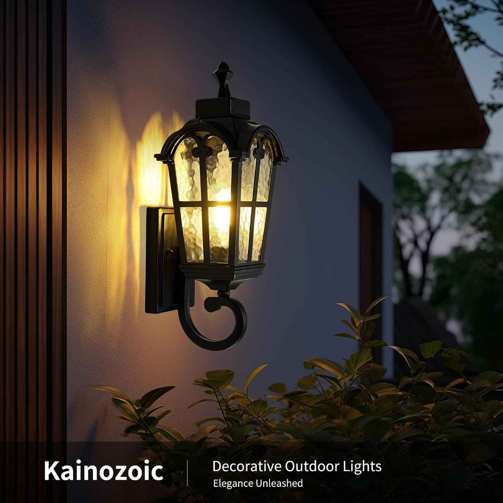 Outdoor Wall Light Fixtures Waterproof Porch Lights Anti-Rust Matte Black Exterior Lighting Fixtures Sconce Lights Outdoor Wall Lantern for Patio Front Door Garage -2 Pack