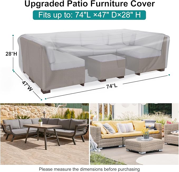 Patio Furniture Set Cover Waterproof, Heavy Duty Furniture Covers - Image 2