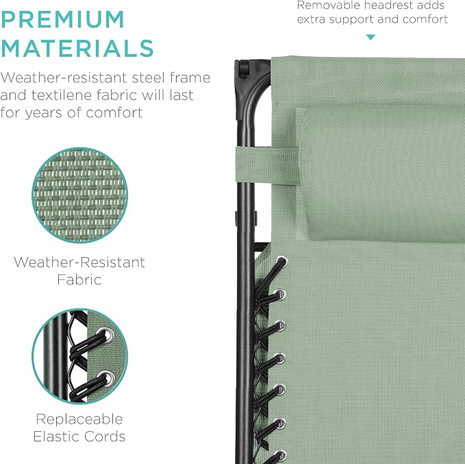 Best Choice Products Folding Zero Gravity Outdoor Recliner Patio Lounge Chair - Image 5
