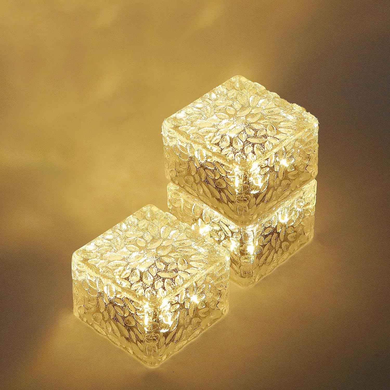 MLKNK Solar Brick Lights-Outdoor Solar Lights for Yard 3 Pack Garden Decor | Solar Brick Landscape Path Light for Pathway Patio Walkway Backyard Decoration