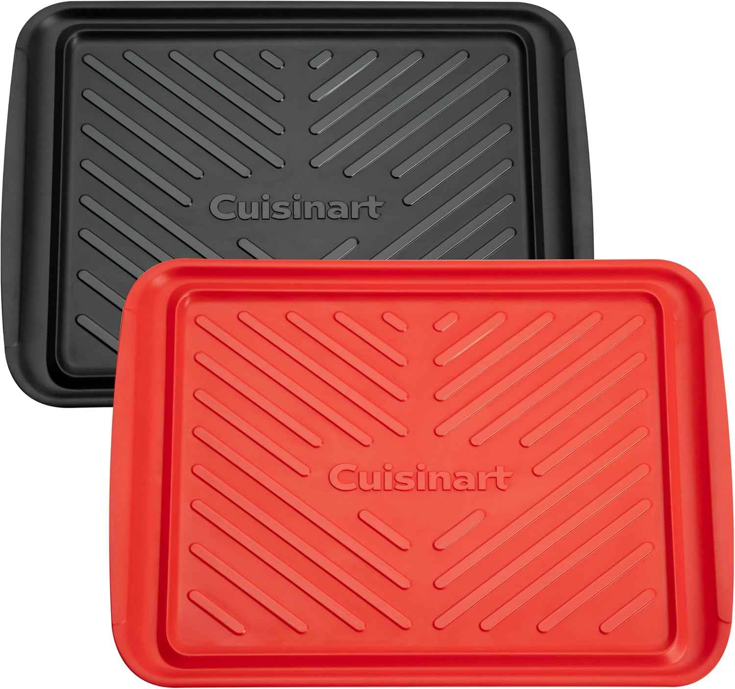 Cuisinart Grilling Prep and Serving Tray, Dishwasher-Safe, 2-Pc Nesting Set | 17-in x 10.5-in food tray set for prepping and serving, shatter-resistant melamine design fits 6 burgers, CPK-200