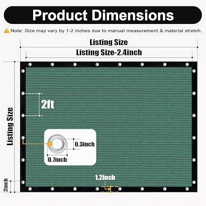 Artpuch 90% Sun Shade Cloth, 6 x 12 FT Pergola Shade Cover Canopy - Image 3
