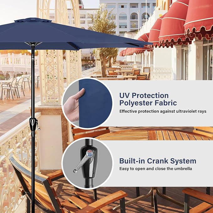Simple Deluxe 9' Patio Umbrella Outdoor Table Market Yard Umbrella - Image 3