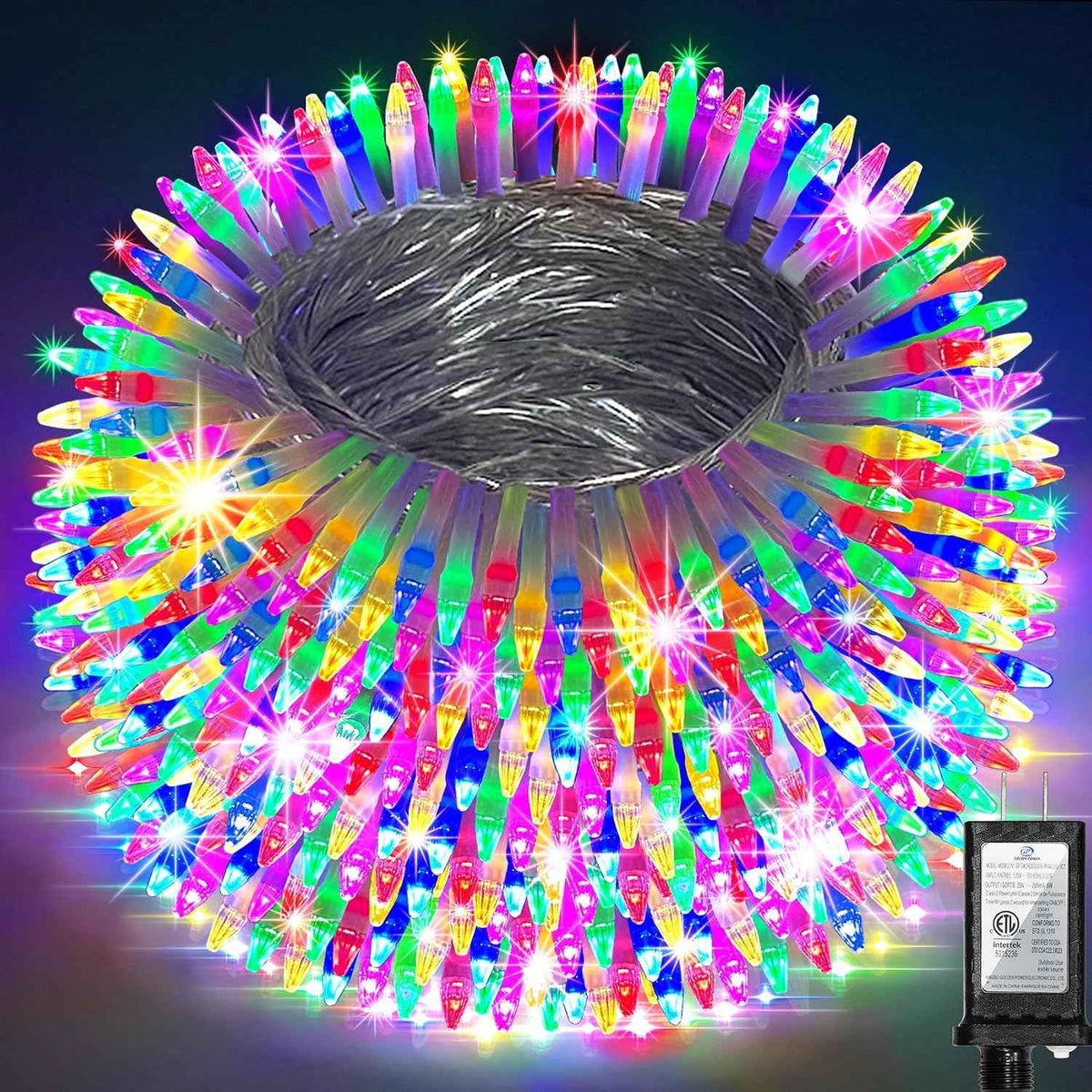 1500 LED 470FT Christmas Lights,12 Modes Outdoor String Lights, Multicolor | Weather-resistant Plug-in Tree Lights with Timer, Memory and Dimming for House, Fences, Patios, Holiday Decor