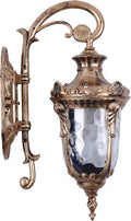 Vintage Outdoor Wall Sconce, Outdoor Wall Light Fixtures, Waterproof Porch Light with E26 Socket, Wall Mount Barn Light with Hammered Glass Shade for Front Doors, Sheds, Hallways, Terraces (Bronze)