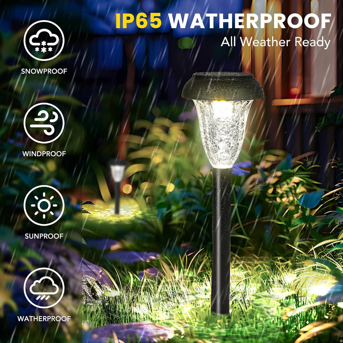 GIGALUMI Solar Lights Outdoor Waterproof Pathway Lights, 12 Pack Cold White | Solar Powered Landscape Lighting, Solar Garden Light for Decor, Patio, Garden, Yard, Pathways, Walkways