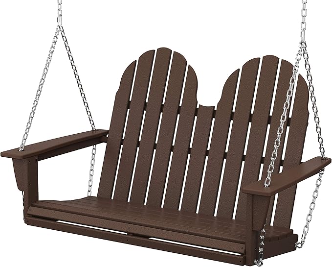 POLYWOOD Vineyard 2-Person Porch Swing, Mahogany by POLYWOOD