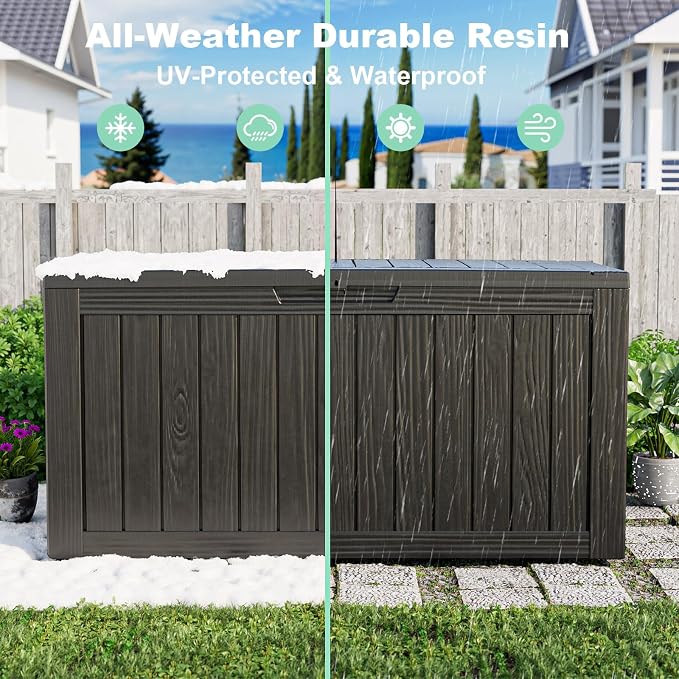 85 Gallon Outdoor Deck Box, Lockable Waterproof Outdoor Storage Boxes - Image 5