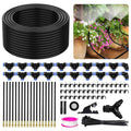 100FT Drip Irrigation Kit System for Garden 360° Adjustable Garden Sprinklers for Yard Watering System with 18 Nozzles Raised Bed Greenhouse Plant Watering Devices Misting System