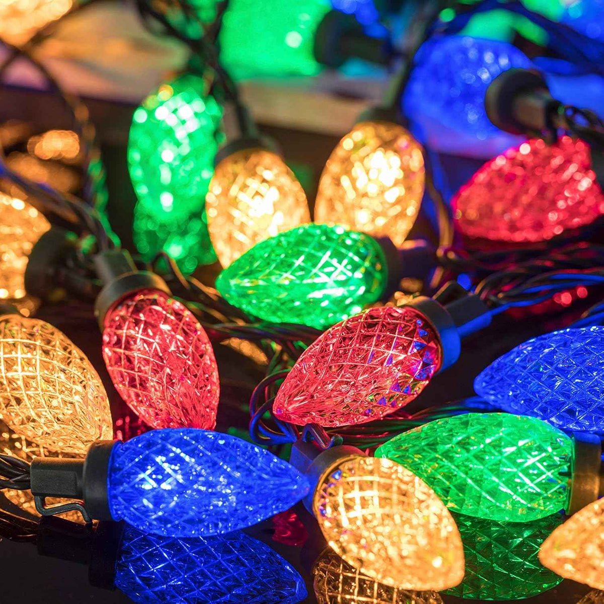 AWQ 100LED 81FT C9 Christmas String Lights Plug in Fairy Twinkle Multicolor | Christmas Lights Outdoor 8 Modes Timer Function Waterproof Extendable for Indoor Outdoor Wedding Party Christmas Decoration