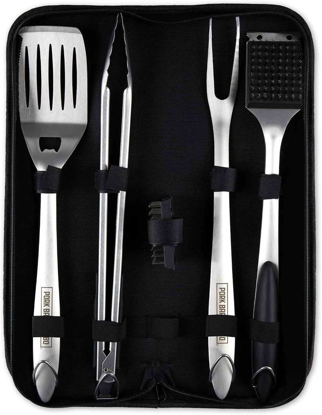 Pork Barrel BBQ Tool Set Grill Kit - Premium Stainless Steel BBQ Grill Accessories, Grilling Tools & BBQ Accessories for Outdoor Grill - Perfect BBQ Tools and Grilling Gifts for Men