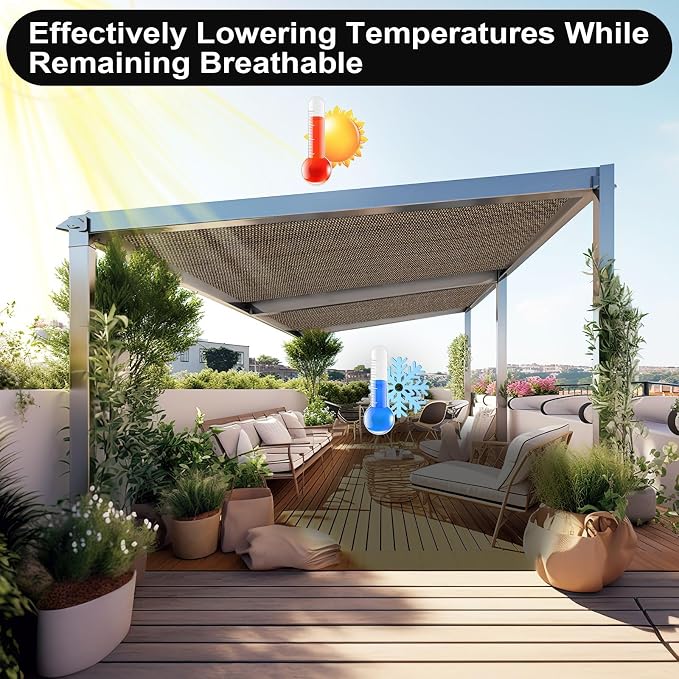 Artpuch 90% Sun Shade Cloth, 3 x 6 FT Pergola Shade Cover Canopy - Image 6