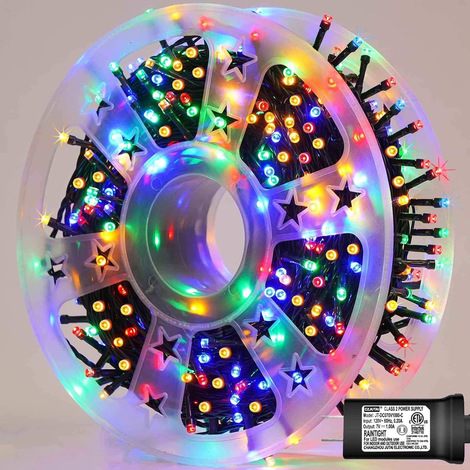 YEGUO 165ft 500 LED Multicolor String Lights Outdoor Waterproof, Green Wire Christmas Lights Indoor, 8 Modes Twinkle Tree Lights Plug in with Memory Timer for Holiday Festival Xmas