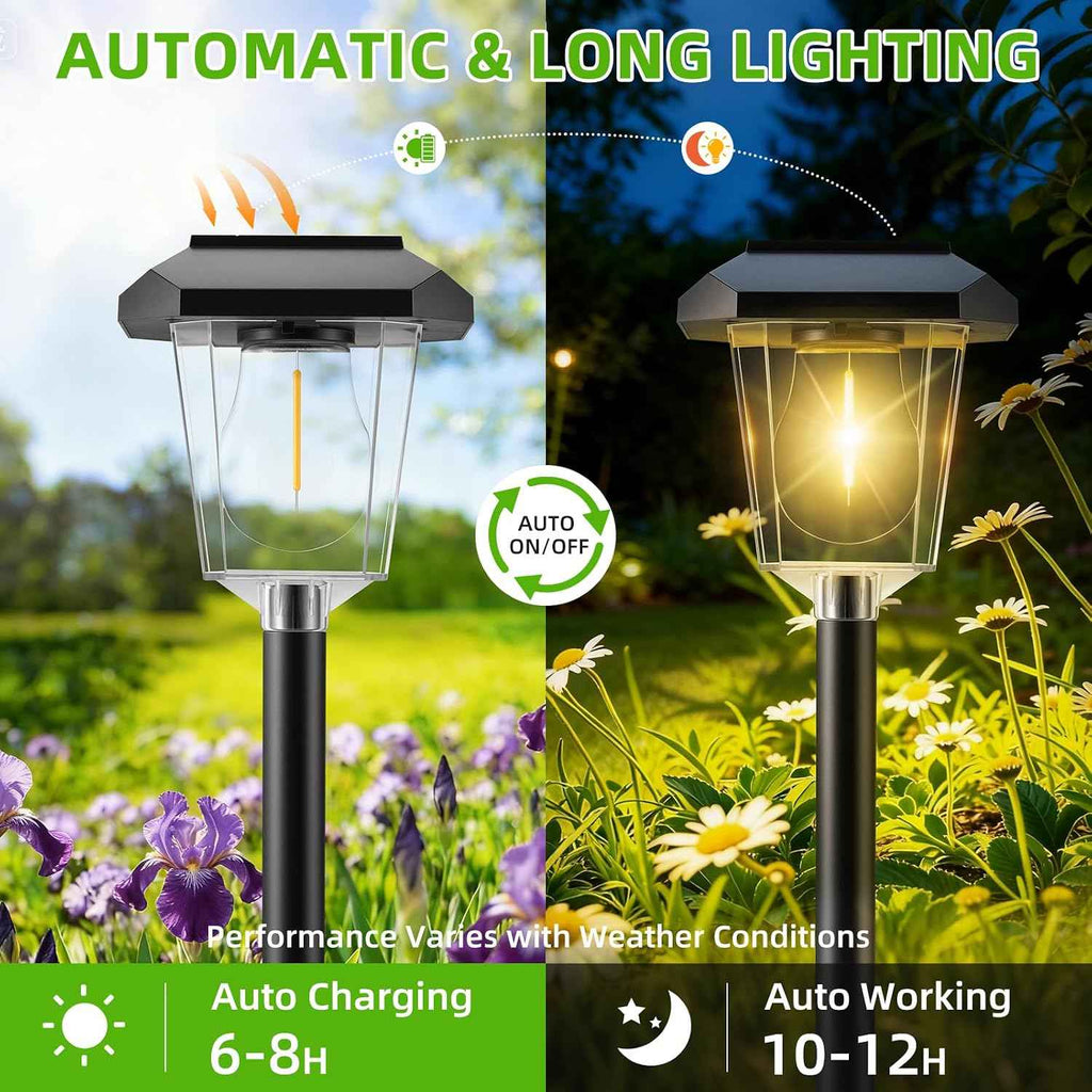 16Pack Solar Pathway Lights Outdoor, Warm White LED Waterproof Solar Lights | Garden Light Solar Powered, Long Lasting, Auto On/Off, 3000K, Stake Landscape Lighting for Outside, Walkway, Lawn, Yard Decor