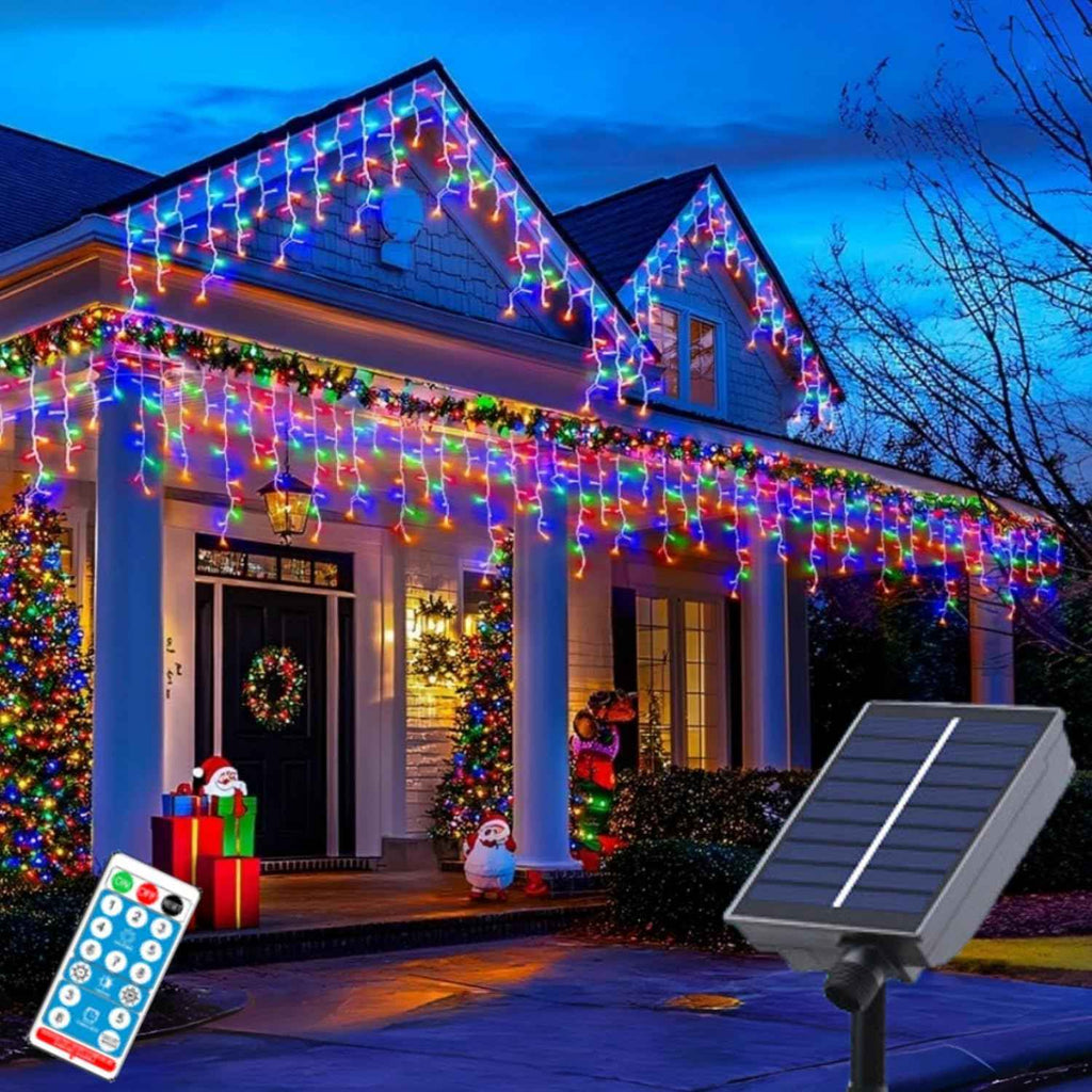Neoclassy Upgraded Solar Christmas Lights,304LED Outdoor Christmas Decorations 8 Modes Waterproof Solar Halloween Thanksgiving Lights for Patio Yard Wedding Party House Xmas Tree Roof Decorations