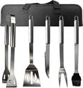 Small Travel 5-Piece 304 Stainless Steel Grill Tool Set with Storage Case – BBQ Grilling Accessories, Ideal Gift for Men & Cooking Lovers