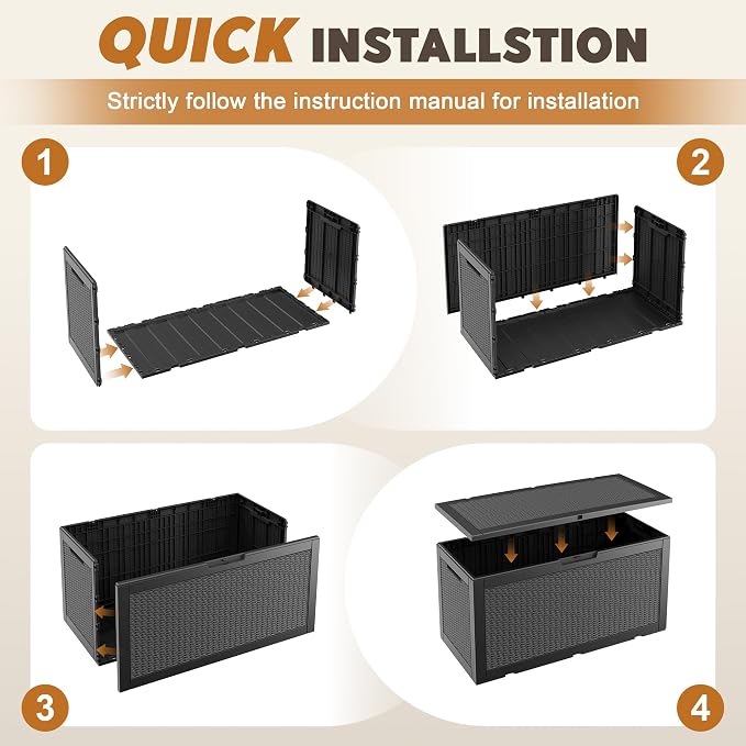 Outdoor Storage Box, Resin Deck Boxes Indoor and outdoor, Waterproof Storage - Image 7