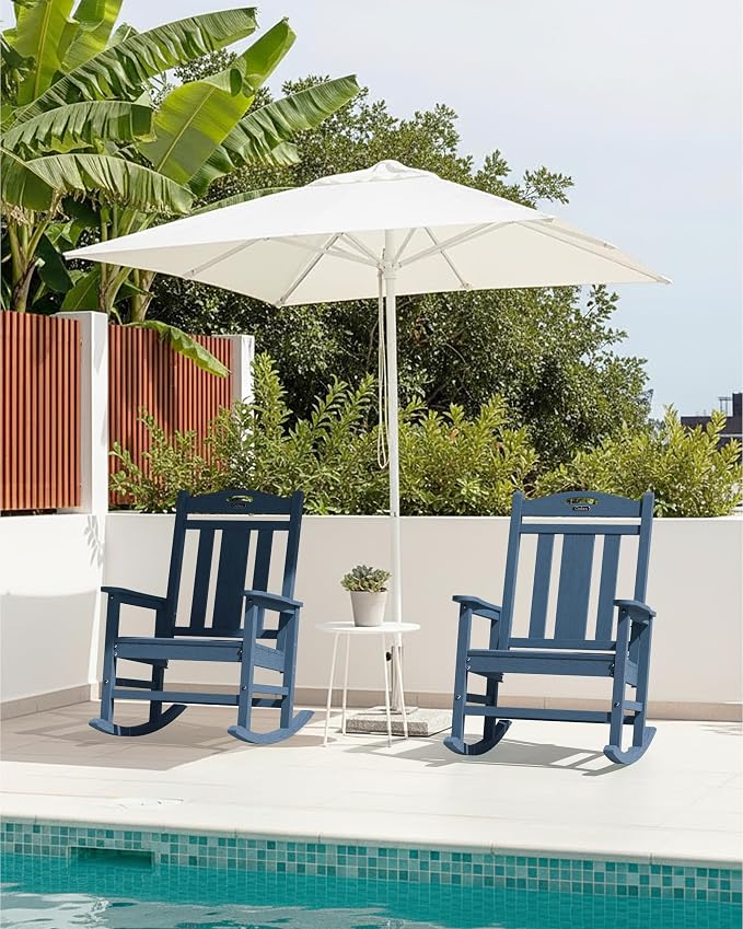 Ciokea Oversized Outdoor Rocking Chairs Set of 3, 380lbs Heavy-Duty Large Patio - Image 2