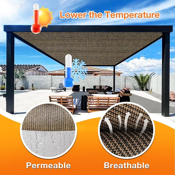 Artpuch Outdoor Pergola Shade Cover 16x18 FT Sun Shade Cloth - Image 4