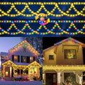 KAZOKU Christmas Light Outdoor 380LED 40FT Waterproof Fairy String Lights Extendable Half-Round Christmas Lights Remote Control 11 Lighting Modes House Indoor Yard Holiday Decorations(Warm&Multicolor)