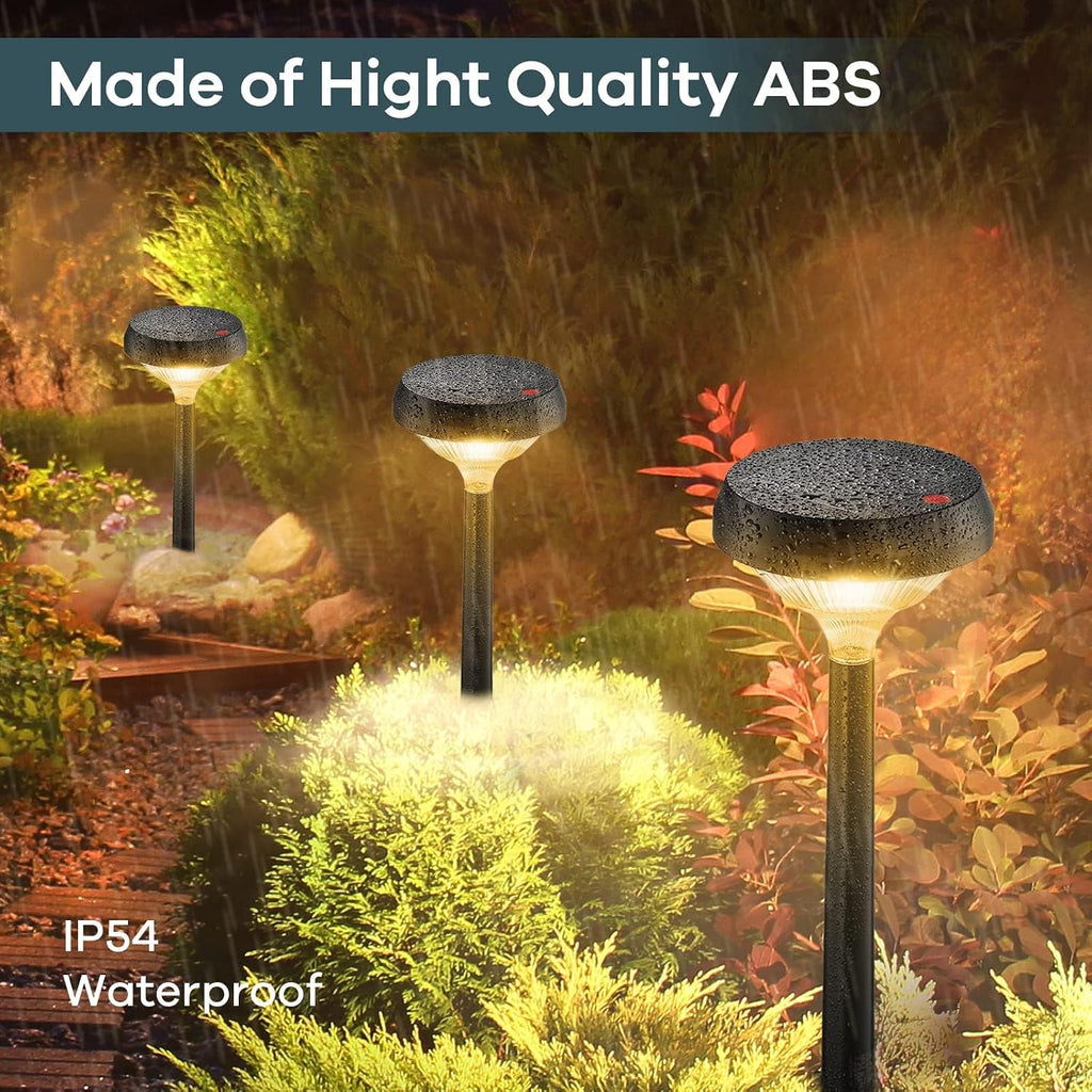 Linkind Solar Lights Outdoor 8 Pack, Solar Pathway Lights Warm White | Landscape Path Lights,IP65 Waterproof Solar Lights for Walkway Yard Garden Driveway
