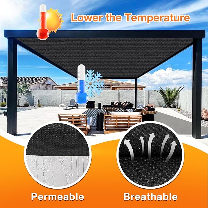 Artpuch Outdoor Pergola Shade Cover 6x9 FT Sun Shade Cloth - Image 4