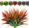 8 Pcs Artificial Plants Outdoor, UV Resistant, Fake Tropical Plants | Artificial Flowers for Outdoors, Red Artificial Tall Grass Plant Outdoor, Realistic, for Outdoor Planter Pot Ground