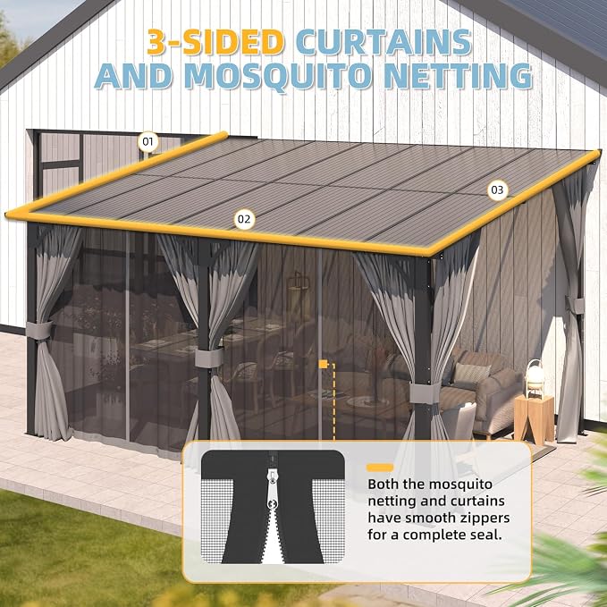 AECOJOY 16' x 12' Gazebo Outdoor Pergola - Image 4