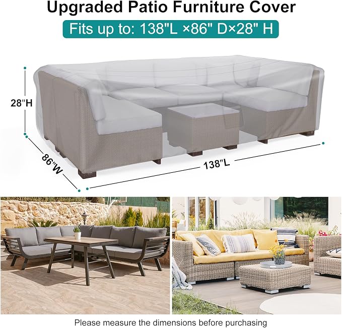 Patio Furniture Set Cover Waterproof, Heavy Duty Furniture Covers - Image 2