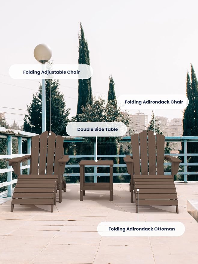 KINGYES Folding Adirondack Ottoman - Image 7