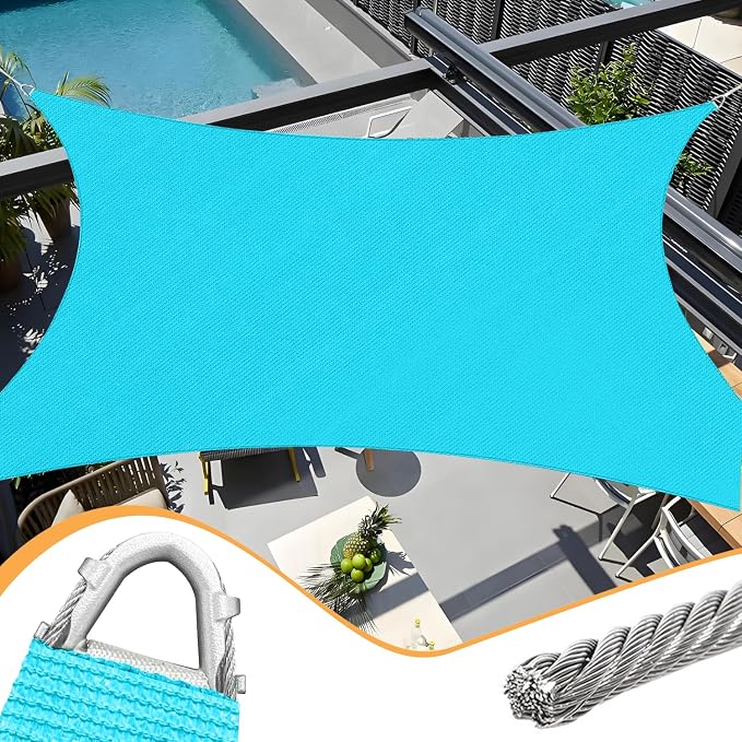 Upgraded with High-Strength Steel Cable Edges 20' x 24' Sun Shade Sail by OOTONAT