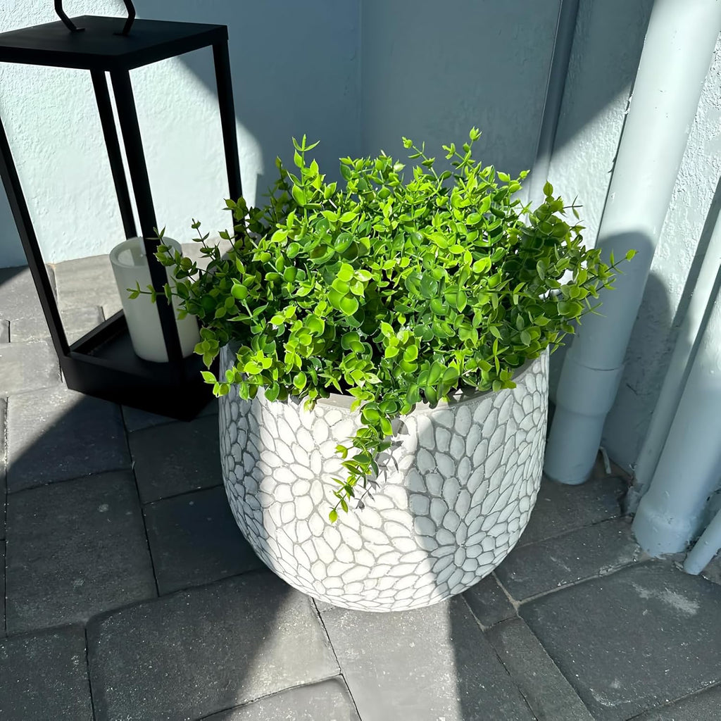 8 Bundles UV Resistant & Non-Fading Artificial Boxwood Shrubs - Fake Greenery Plants for Outdoor Indoor, Farmhouse, Garden, Porch, Patio, Wedding Decoration