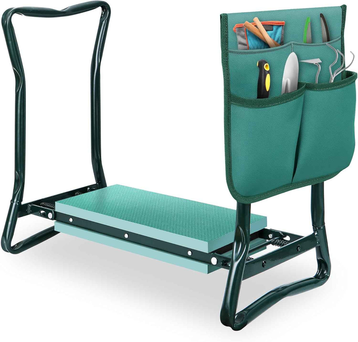 SUPER DEAL Folding Garden Kneeler and Seat with Free Tool Pouches - EVA Foam Pad Protects Your Knees - Sturdy and Lightweight, Gardening Gifts for Women Men