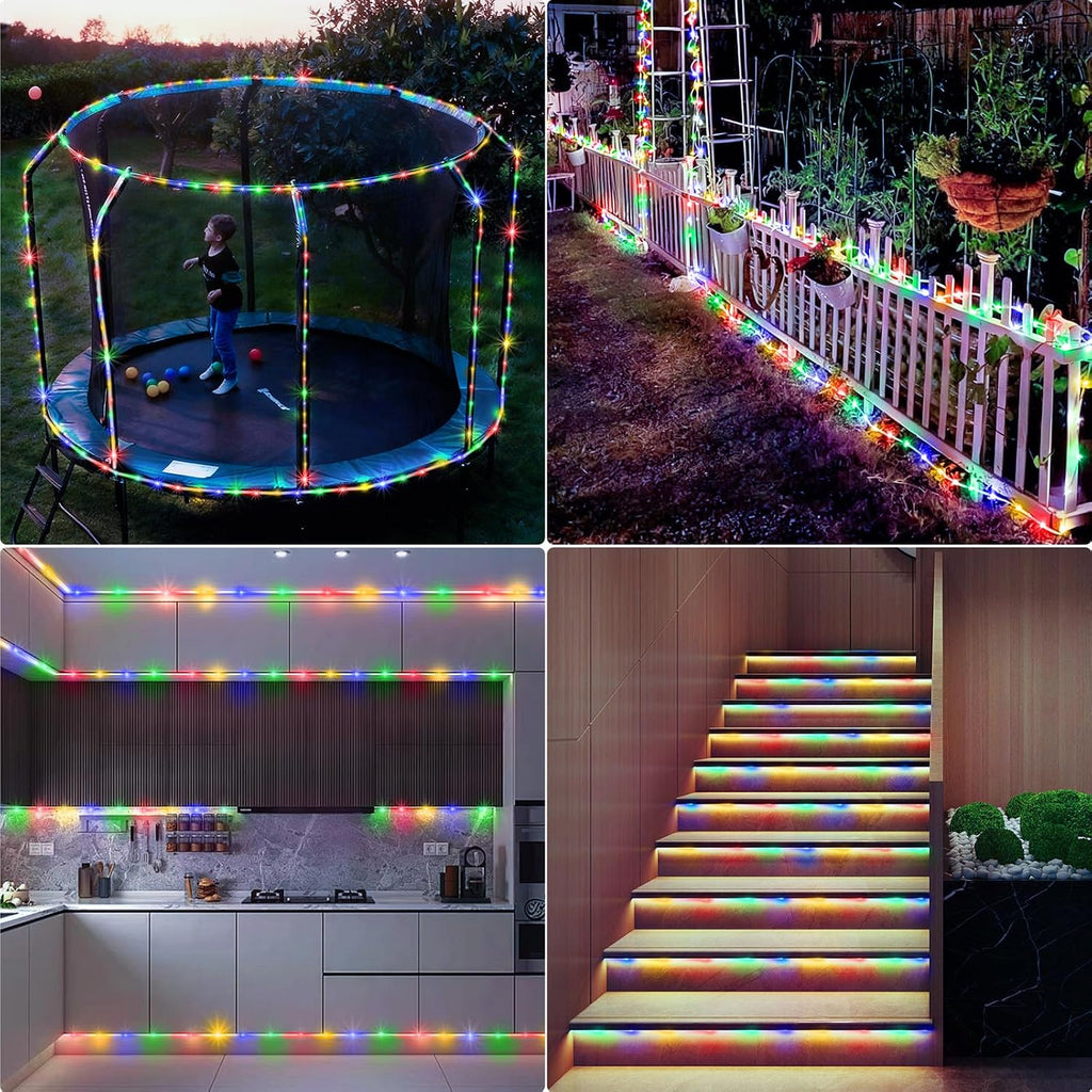 KNONEW 164FT 1000LED Rope Lights for Outside,Outdoor String Lights Waterproof 8 Modes Clear Tube Light for Indoor,Bedroom,Wedding,Garden,Patio,Christmas,Tree,Rv,Holiday Decoration(Multicolor) | 8 Modes,Timer,Memory Function Rope Lighting String Lights ...