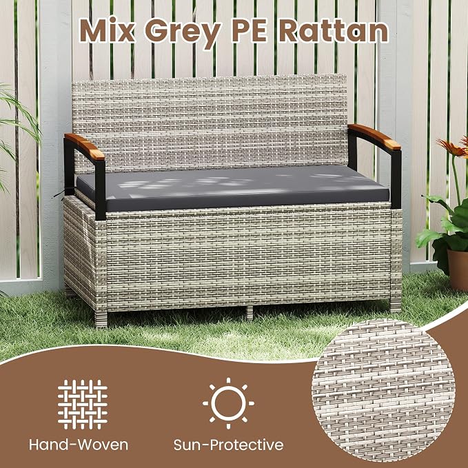 Tangkula 46 Gallon Outdoor Bench - Image 4