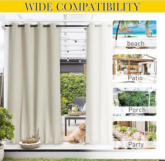 NICETOWN 2 Panels Outdoor Curtains - Image 6